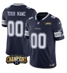 Men Dallas Cowboys Active Player Custom Navy 2023 F U S E  NFC East Champions Patch Stitched Football Jersey