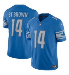 Men Detroit Lions Custom Blue 2023 F.U.S.E. Vapor Untouchable Limited Stitched Jersey