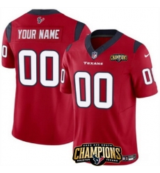Men Houston Texans Active Player Custom Red 2023 F U S E  AFC South Champions Patch Vapor Limited Stitched Football Jersey