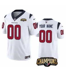 Men Houston Texans Active Player Custom White 2023 F U S E  AFC South Champions Patch Vapor Limited Stitched Football Jersey