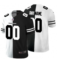 Men Women Youth Toddler Houston Texans Custom Men Black V White Peace Split Nike Vapor Untouchable Limited NFL Jersey