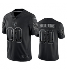 Men Women Youth Custom Las Vegas Raiders Black Reflective Limited Stitched Football Jersey