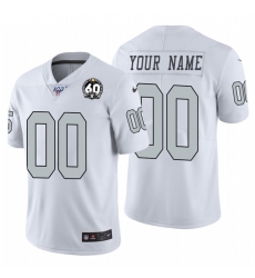 Men Women Youth Toddler Nike Las Vegas Raiders Custom White 60th Anniversary Patch Men Stitched NFL 100 Limited Color Rush Jersey