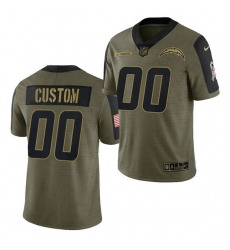 Men Women Youth Toddler  Los Angeles Chargers ACTIVE PLAYER Custom 2021 Olive Salute To Service Limited Stitched Jersey