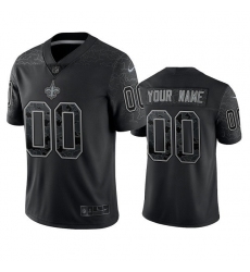 Men Women Youth Custom New Orleans Saints Black Reflective Limited Stitched Football Jersey