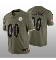 Men Women Youth Pittsburgh Steelers ACTIVE PLAYER Custom Olive 2022 Salute To Service Limited Stitched Jersey