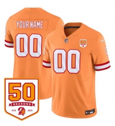 Men Women Youth Tampa Bay Buccaneers Active Player Custom Orange 2025 F U S E 50th Anniversary Patch Vapor Limited Stitched Jersey Men Women Youth Tampa Bay Buccaneers Active Player Custom Orange 2025 F U S E 50th Anniversary Patch Vapor Limited Stitched Jersey