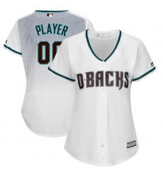 Men Women Youth All Size Arizona Diamondbacks Majestic White Aqua Alternate Cool Base Custom Jersey