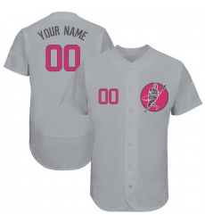 Men Women Youth Toddler All Size Chicago Cubs Gray Customized Pink Logo Flexbase New Design Jersey