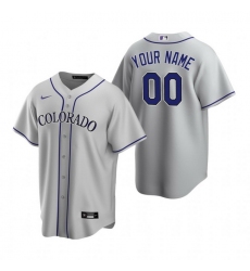 Men Women Youth Toddler All Size Colorado Rockies Custom Nike Gray Stitched MLB Cool Base Road Jersey