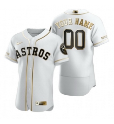 Men Women Youth Toddler All Size Houston Astros Custom Nike White Stitched MLB Flex Base Golden Edition Jersey