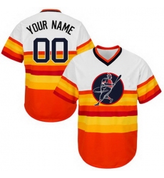 Men Women Youth Toddler All Size Houston Astros Orange Customized Throwback New Design Jersey