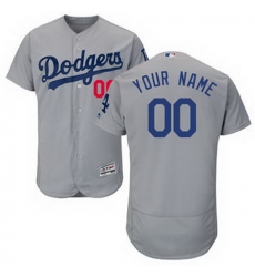 Men Women Youth All Size Los Angeles Dodgers Majestic Alternate Flex Base Authentic Collection Custom Jersey Road Gray