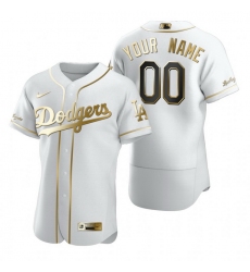 Men Women Youth Toddler All Size Los Angeles Dodgers Custom Nike White Stitched MLB Flex Base Golden Edition Jersey