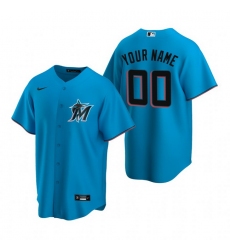 Men Women Youth Toddler All Size Miami Marlins Custom Nike Blue Stitched MLB Cool Base Jersey