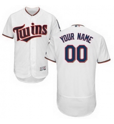 Men Women Youth All Size Minnesota Twins Majestic Road Flex Base Authentic Collection Custom Jersey White