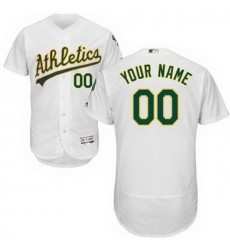 Men Women Youth All Size Oakland Athletics Majestic Home White Flex Base Authentic Collection Custom Jersey