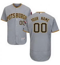 Men Women Youth All Size Pittsburgh Pirates Majestic Road Gray Flex Base Authentic Collection Custom Jersey