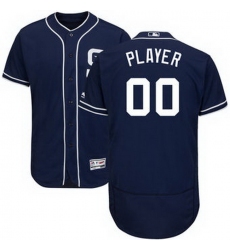 Men Women Youth All Size San Diego Padres Majestic Navy Alternate Flex Base Authentic Collection Custom Jersey