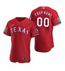 Men Women Youth Toddler All Size Texas Rangers Custom Nike Scarlet Stitched MLB Flex Base Jersey