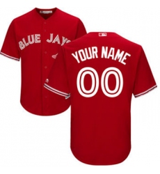 Men Women Youth All Size Toronto Blue Jays Cool Base Custom Jersey Red 3