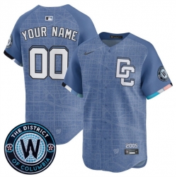 Men Washington Nationals ACTIVE PLAYER Custom Blue 2025 City Connect Limited Stitched Baseball Jersey