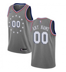 Men Women Youth Toddler All Size Customized Philadelphia 76ers Swingman Gray Nike NBA City Edition Jersey