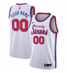 Men Women Youth Toddler Philadelphia 76ers White Custom Nike NBA Stitched Jersey