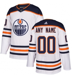 Men Women Youth Toddler White Jersey - Customized Adidas Edmonton Oilers Away