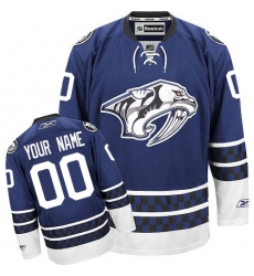 Men Women Youth Toddler Blue Jersey - Customized Reebok Nashville Predators Third