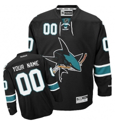 Men Women Youth Toddler Black Jersey - Customized Reebok San Jose Sharks Third  II