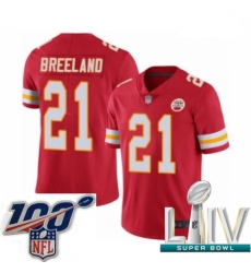 2020 Super Bowl LIV Men Kansas City Chiefs #21 Bashaud Breeland Red Team Color Vapor Untouchable Limited Player Football Jersey