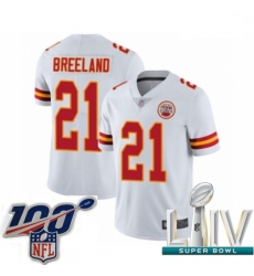 2020 Super Bowl LIV Men Kansas City Chiefs #21 Bashaud Breeland White Vapor Untouchable Limited Player Football Jersey