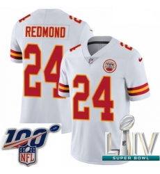 2020 Super Bowl LIV Men Nike Kansas City Chiefs #24 Will Redmond White Vapor Untouchable Limited Player NFL Jersey