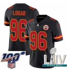 2020 Super Bowl LIV Men Nike Kansas City Chiefs #90 Bennie Logan Limited Black Rush Vapor Untouchable NFL Jersey