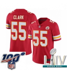 2020 Super Bowl LIV Youth Kansas City Chiefs #55 Frank Clark Red Team Color Vapor Untouchable Limited Player Football Jersey