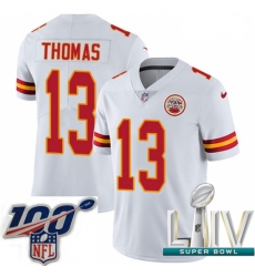 2020 Super Bowl LIV Youth Nike Kansas City Chiefs #13 De'Anthony Thomas White Vapor Untouchable Limited Player NFL Jersey