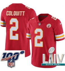 2020 Super Bowl LIV Youth Nike Kansas City Chiefs #2 Dustin Colquitt Red Team Color Vapor Untouchable Limited Player NFL Jersey