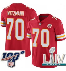 2020 Super Bowl LIV Youth Nike Kansas City Chiefs #70 Bryan Witzmann Red Team Color Vapor Untouchable Limited Player NFL Jersey