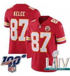 2020 Super Bowl LIV Youth Nike Kansas City Chiefs #87 Travis Kelce Red Team Color Vapor Untouchable Limited Player NFL Jersey