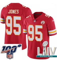 2020 Super Bowl LIV Youth Nike Kansas City Chiefs #95 Chris Jones Red Team Color Vapor Untouchable Limited Player NFL Jersey