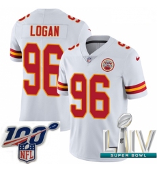 2020 Super Bowl LIV Youth Nike Kansas City Chiefs #96 Bennie Logan White Vapor Untouchable Limited Player NFL Jersey