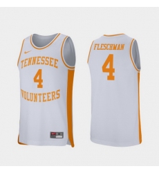 Men Tennessee Volunteers Jacob Fleschman White Retro Performance College Basketball Jersey