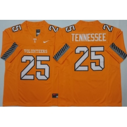 Men Tennessee Volunteers Orange #25 Anthracite Tennessee White F U S E Stitched NCAA Jersey
