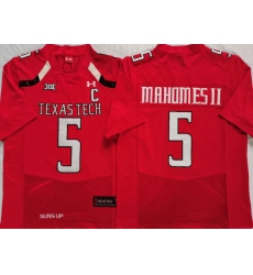 Men Texas Tech Red Patrick Mahomes #5 Football Stitched Team Jersey