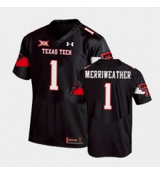 Men Texas Tech Red Raiders Krishon Merriweather Replica Black Football Team Jersey