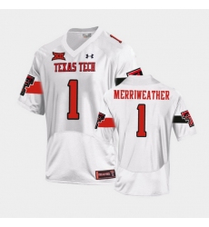 Men Texas Tech Red Raiders Krishon Merriweather Replica White Football Team Jersey