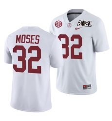 Alabama Crimson Tide Dylan Moses White 2021 Rose Bowl Champions College Football Playoff College Football Playoff Jersey