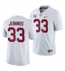 NCAA Football Alabama Crimson Tide Anfernee Jennings White 2019 Away Game Jersey