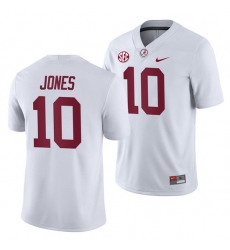 NCAA Football Alabama Crimson Tide Mac Jones White 2019 Away Game Jersey